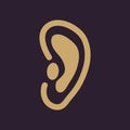 The ear icon. Listen symbol. Flat