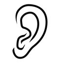 Ear icon logo vector.Ear illustration