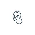 Ear icon. Monochrome simple sign from anatomy collection. Ear icon for logo, templates, web design and infographics.