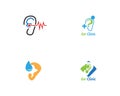 Ear icon and symbol logo vector template Royalty Free Stock Photo
