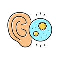 ear infection color icon vector illustration