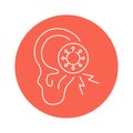 Ear infection color line icon. Human diseases.