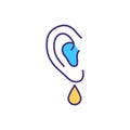 Ear infection RGB color icon