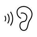 Ear listen icon on white background