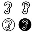 Ear Lobe icon. audition illustration symbol. aid sign or logo.
