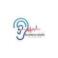 Ear logo hearing and symbol clinic. Royalty Free Stock Photo