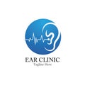 Ear logo hearing and symbol clinic Royalty Free Stock Photo