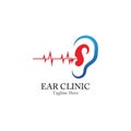 Ear logo hearing and symbol clinic Royalty Free Stock Photo