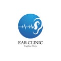 Ear logo hearing and symbol clinic Royalty Free Stock Photo