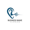 Ear logo hearing and symbol clinic. Royalty Free Stock Photo