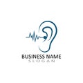 Ear logo hearing and symbol clinic. Royalty Free Stock Photo