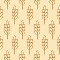 Ear of malt, corn, wheat seamless pattern. Repeating golden fiber. Repeated gold whole grains shape. Repeat spikelet. Wheat ears Royalty Free Stock Photo