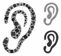 Ear Mosaic Icon of Joggly Items Royalty Free Stock Photo