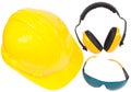 Ear muff, helmet and eyewear Royalty Free Stock Photo