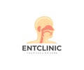 Ear nose throat clinic, medical, medicine and healthcare, logo design. Hospital, treatment, diagnosis and respiratory system, vect Royalty Free Stock Photo