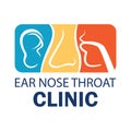 Ear nose throat ENT logo for Otolaryngologists clinic concept Royalty Free Stock Photo