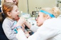 Ear, nose, throat examining. ENT doctor with a child. otolaryngology Royalty Free Stock Photo