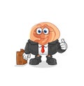 Ear office worker mascot. cartoon vector