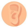 Ear organ icon, cartoon style