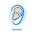 Ear. Organ of sense. Hearing icon.