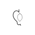 Ear otoplasty surgery line icon