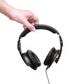 Ear phones in a hand Royalty Free Stock Photo