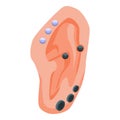 Ear piercing icon, isometric style Royalty Free Stock Photo