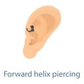 Ear piercing icon, isometric 3d style Royalty Free Stock Photo