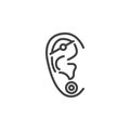 Ear piercing line icon