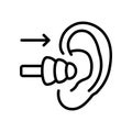 Ear Plug For Sleeping Icon Vector. Hearing Impairment Icon Vector. Outline Hearing Impairment Sign