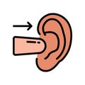 Ear Plug For Sleeping Icon Vector. Ear Plug For Sleeping Sign. Isolated Simple Symbol