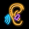 Ear Plug For Sleeping neon glow icon illustration Royalty Free Stock Photo