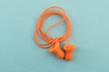 Ear plugs with cord Royalty Free Stock Photo