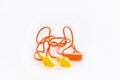 Ear plugs hearing protection on white background,safety concept Royalty Free Stock Photo