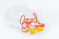 Ear plugs hearing protection on white background,safety concept Royalty Free Stock Photo