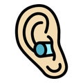 Ear plugs quiet icon color outline vector