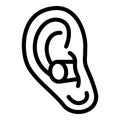 Ear plugs quiet icon, outline style