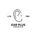 Ear plus Hearing healthcare clinic Logo Vector