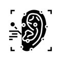 ear recognition glyph icon vector illustration Royalty Free Stock Photo