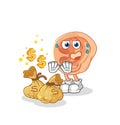 Ear refuse money illustration. character vector Royalty Free Stock Photo