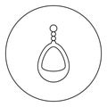 Ear-ring jewelry pendant earrings luxury bijou precious stone bijouterie adornment embellishment icon in circle round black color