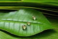 ear seeds for auriculotherapy on a green leaf