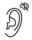 An ear with a sign of deafness.