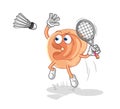 Ear smash at badminton cartoon. cartoon mascot vector