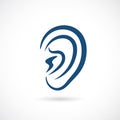 Ear vector icon Royalty Free Stock Photo