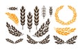 Ear wheat, bread logo or label. Harvest, bakery, bakehouse set icons. Vector illustration Royalty Free Stock Photo