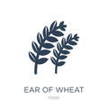 ear of wheat icon in trendy design style. ear of wheat icon isolated on white background. ear of wheat vector icon simple and Royalty Free Stock Photo