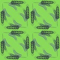 Ear of wheat rye green seamless pattern for textile and tile design