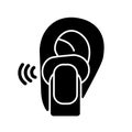 In ear wireless earpieces black glyph icon Royalty Free Stock Photo