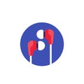 Earbud headphones, vector flat icon